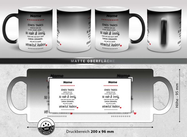 Magic Mug Zaubertasse mit Name - Eines Tages - 300 ml