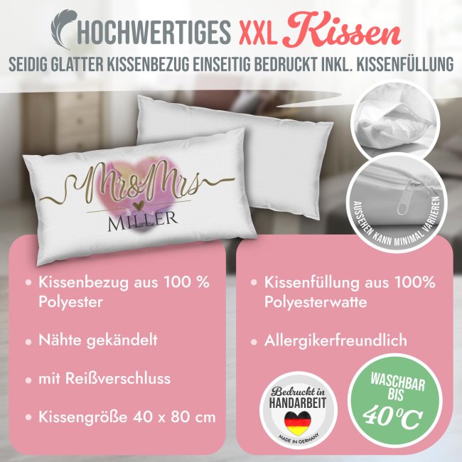 XXL-Kissen - Mr. &amp; Mrs. - mit Name