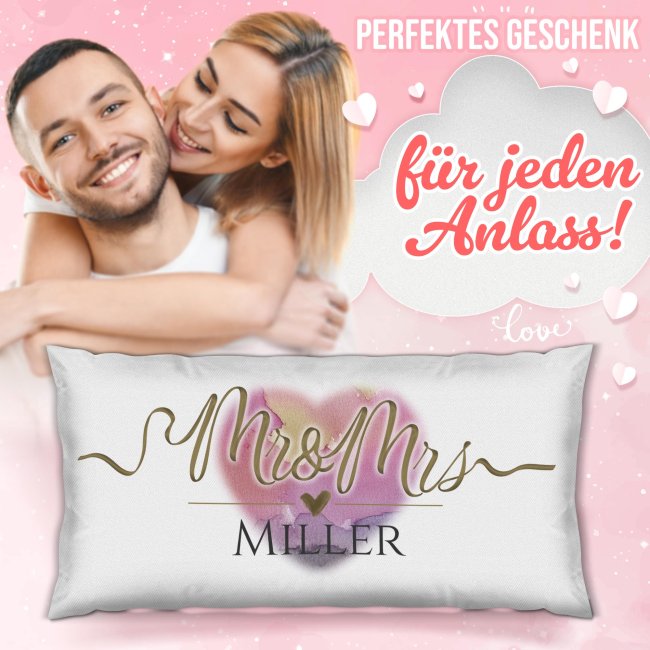 XXL-Kissen - Mr. &amp; Mrs. - mit Name