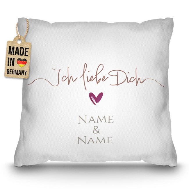 Personalisiertes Kissen - Ich liebe dich - mit Name