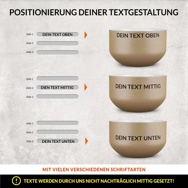 Glitzer M&uuml;slischale mit Wunschtext bedrucken - 500 ml