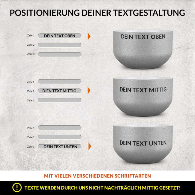 Glitzer M&uuml;slischale mit Wunschtext bedrucken - 500 ml, Silber