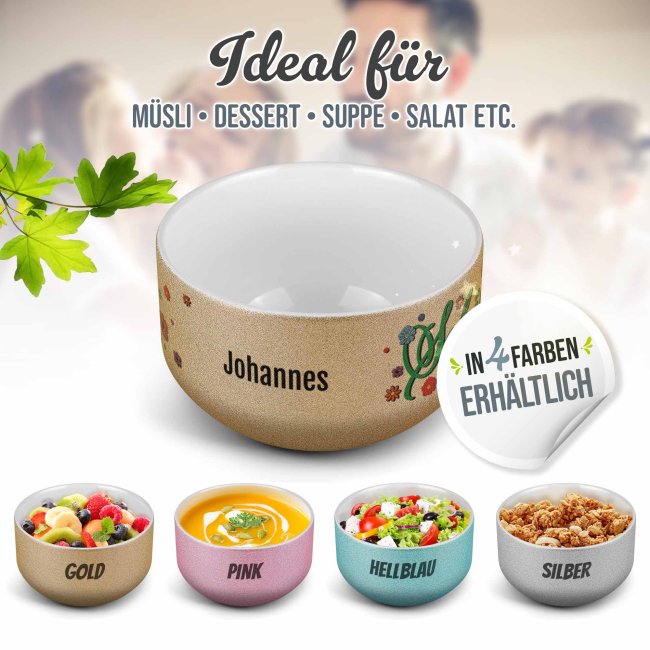 Glitzer M&uuml;slisch&uuml;ssel - Sch&ouml;n, dass es dich gibt - mit Name - 500 ml