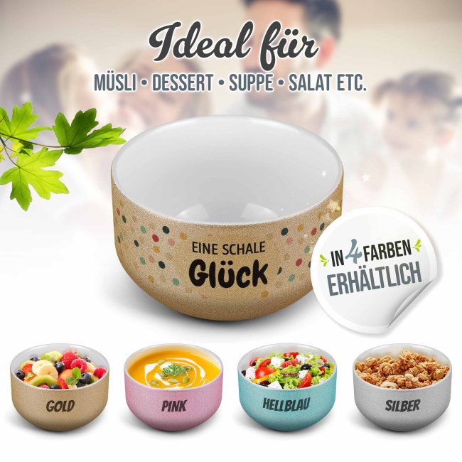 Glitzer M&uuml;slisch&uuml;ssel - Eine Schale Gl&uuml;ck - 500 ml