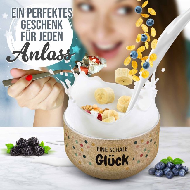 Glitzer M&uuml;slisch&uuml;ssel - Eine Schale Gl&uuml;ck - 500 ml