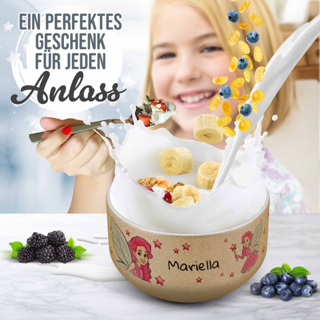 Kinder-Müslischale Glitzer - Fee - mit Name