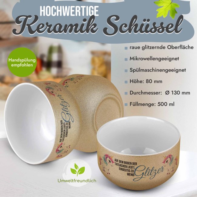 Glitzer M&uuml;slisch&uuml;ssel - Auf dem Boden der Tatsachen - 500 ml