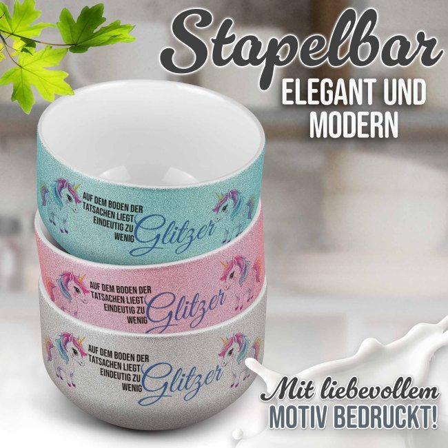 Glitzer M&uuml;slisch&uuml;ssel - Auf dem Boden der Tatsachen - 500 ml