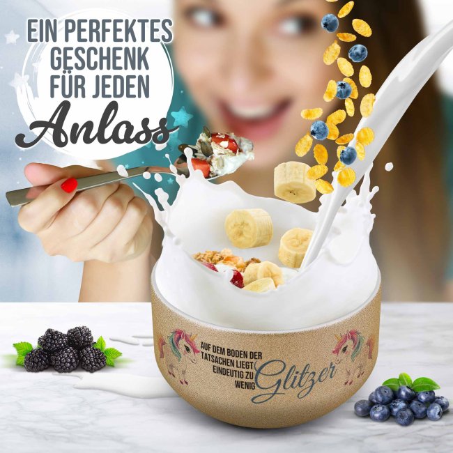 Glitzer M&uuml;slisch&uuml;ssel - Auf dem Boden der Tatsachen - 500 ml