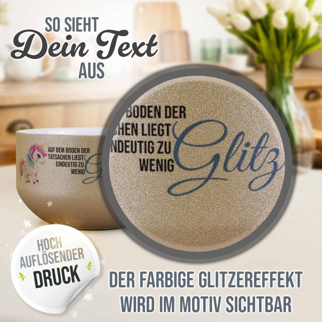 Glitzer M&uuml;slisch&uuml;ssel - Auf dem Boden der Tatsachen - 500 ml