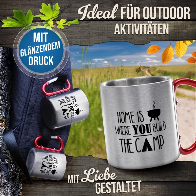 Karabiner Tasse - Home is where you build the camp