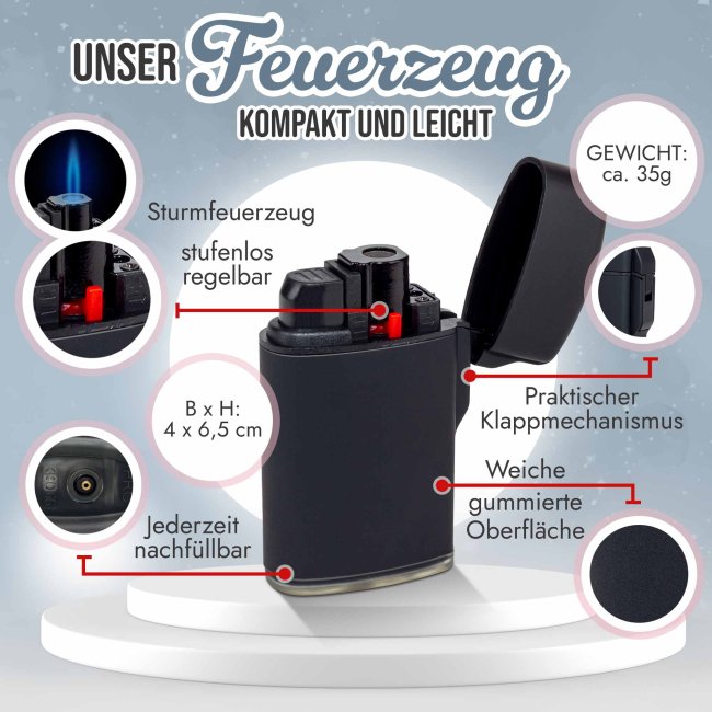 Sturm-Feuerzeug mit Spruch - Schei&szlig; auf Vatertag, ich liebe dich jeden Tag