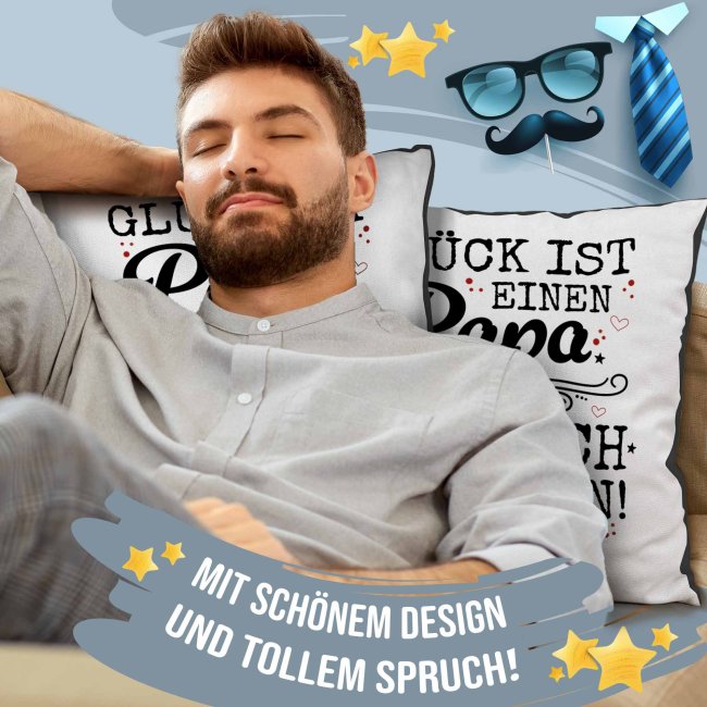 Kissen f&uuml;r Papa - Schei&szlig; auf Vatertag, ich liebe dich jeden Tag - Gr&uuml;n