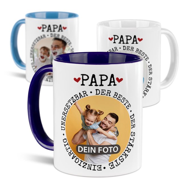 Personalisierte Tasse - Synonyme f&uuml;r Papa - mit Foto