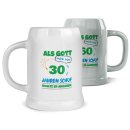 Personalisierter Bierkrug mit Zahl - Als Gott mich schuf...