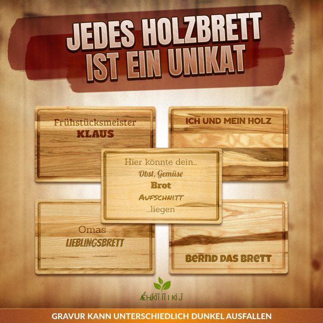 Gro&szlig;es Schneidebrett mit Gravur - Mama kann Zwiebeln zum Weinen bringen - 40 x 25 cm