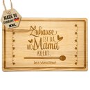 Gro&szlig;es Schneidebrett mit Gravur - Zuhause ist da wo...