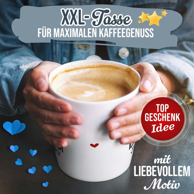 XXL-Tasse mit Spruch - Schei&szlig; auf Vatertag, ich liebe dich jeden Tag, 500 ml