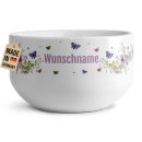 M&uuml;slischale - Schmetterlinge und Blumen - mit Name -...
