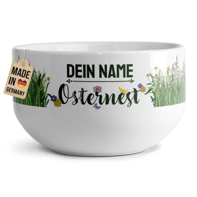Oster-M&uuml;slischale - Osternest - mit Name - 500 ml