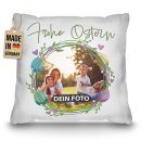 Personalisiertes Kissen - Frohe Ostern - Osterkranz Eier...