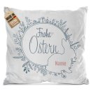 Flauschiges Kissen  - Frohe Ostern - Hase Kontur - mit...