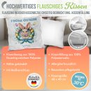 Flauschiges Kissen - Frohe Ostern - Osterkranz Hase - mit...