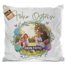 Flauschiges Kissen - Frohe Ostern - Osterkranz Eier - mit...