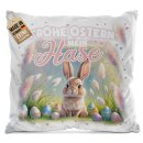 Flauschiges Kissen mit Spruch - Frohe Ostern mein Hase