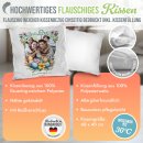 Flauschiges Kissen - Frohe Ostern - Osterkranz Blumen -...