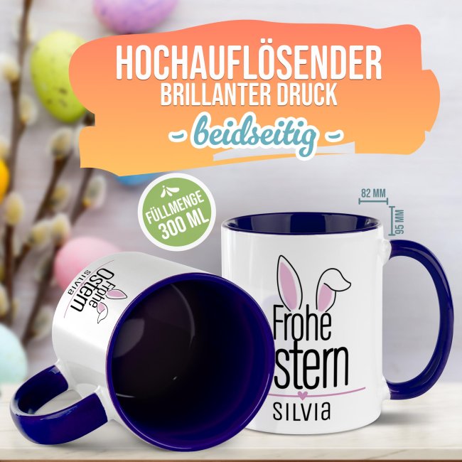 Personalisierte Tasse - Frohe Ostern - Osterohren - mit Name