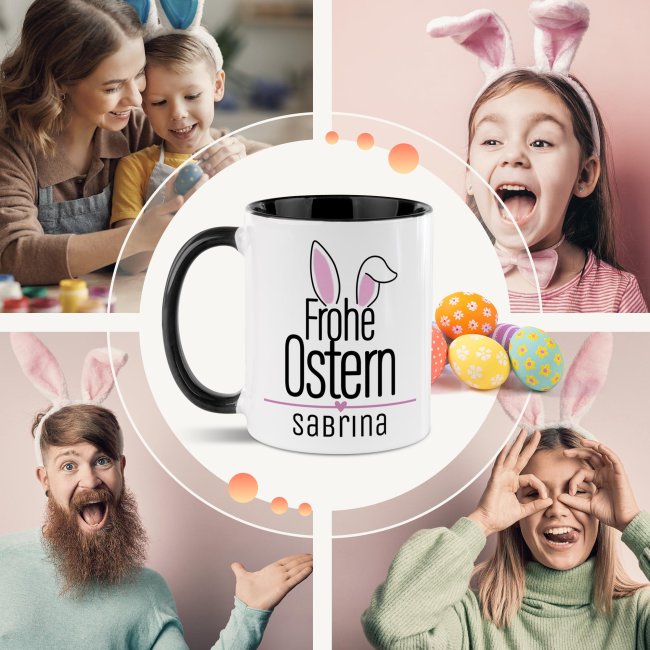 Personalisierte Tasse - Frohe Ostern - Osterohren - mit Name