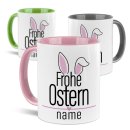 Personalisierte Tasse - Frohe Ostern - Osterohren - mit Name