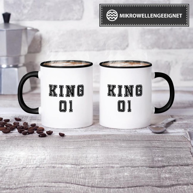 Tassenset King und Queen Innen / Henkel Schwarz King &amp; Queen