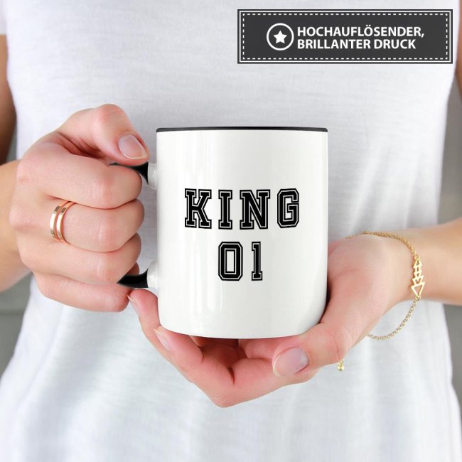 Tassenset King und Queen Innen / Henkel Schwarz King &amp; Queen