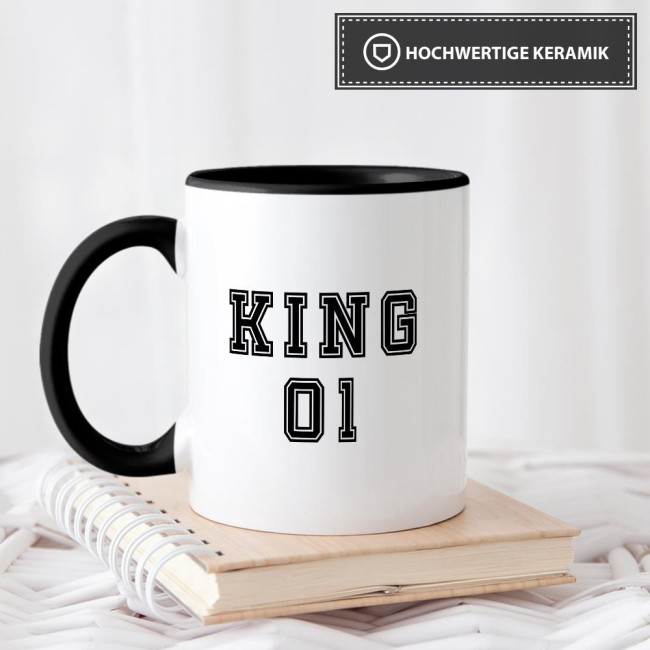 Tassenset King und Queen Innen / Henkel Schwarz King &amp; Queen