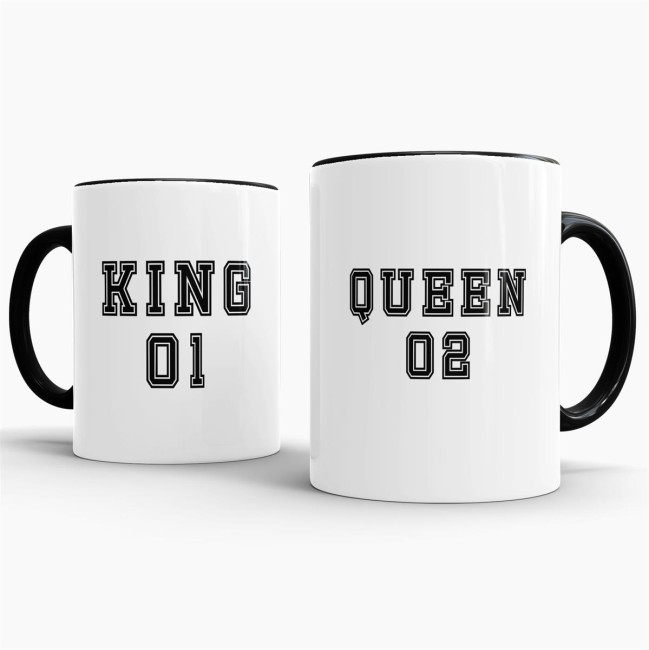 Tassenset King und Queen Innen / Henkel Schwarz King &amp; Queen