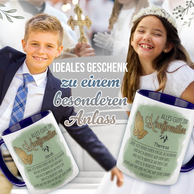 Personalisierte Tasse zur Konfirmation - Alles Gute - 2.Mose 23,20 - mit Name