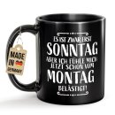 Schwarze Tasse mit Spruch - Ich f&uuml;hle mich...
