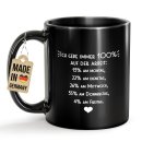 Schwarze Tasse mit Spruch - Ich gebe 100% auf Arbeit