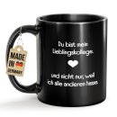 Schwarze Tasse mit Spruch - Lieblingskollege - nicht weil...