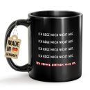 Schwarze Tasse mit Spruch - Ich rege mich nicht auf