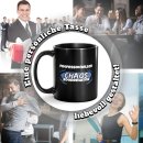 Schwarze Tasse mit Spruch - Professioneller Chaos...