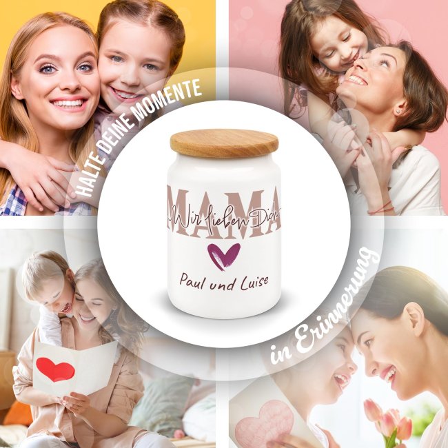 Aufbewahrungsdose - Mama wir lieben dich - mit Name