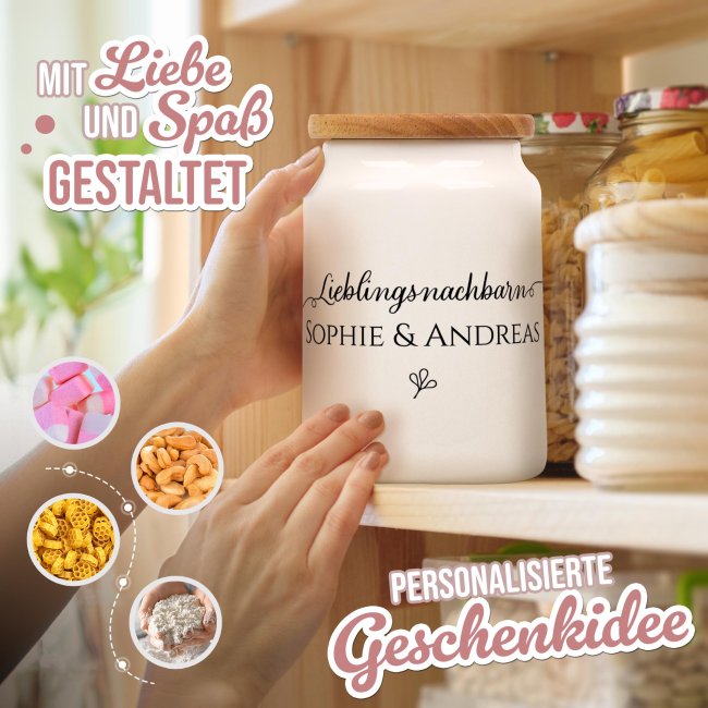 Aufbewahrungsdose - Lieblingsnachbarn - mit Name