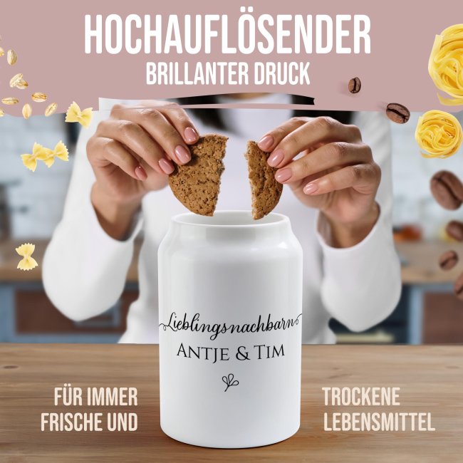 Aufbewahrungsdose - Lieblingsnachbarn - mit Name