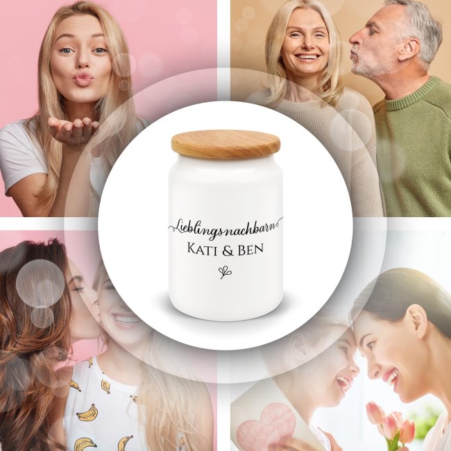 Aufbewahrungsdose - Lieblingsnachbarn - mit Name