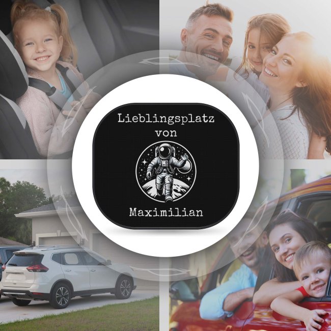 Auto-Sonnenschutz - Lieblingsplatz - Astronaut - mit Name