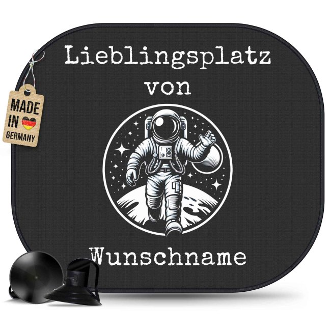 Auto-Sonnenschutz - Lieblingsplatz - Astronaut - mit Name