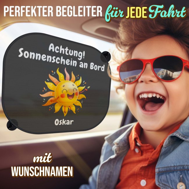 Auto-Sonnenschutz - Sonnenschein an Bord - mit Name